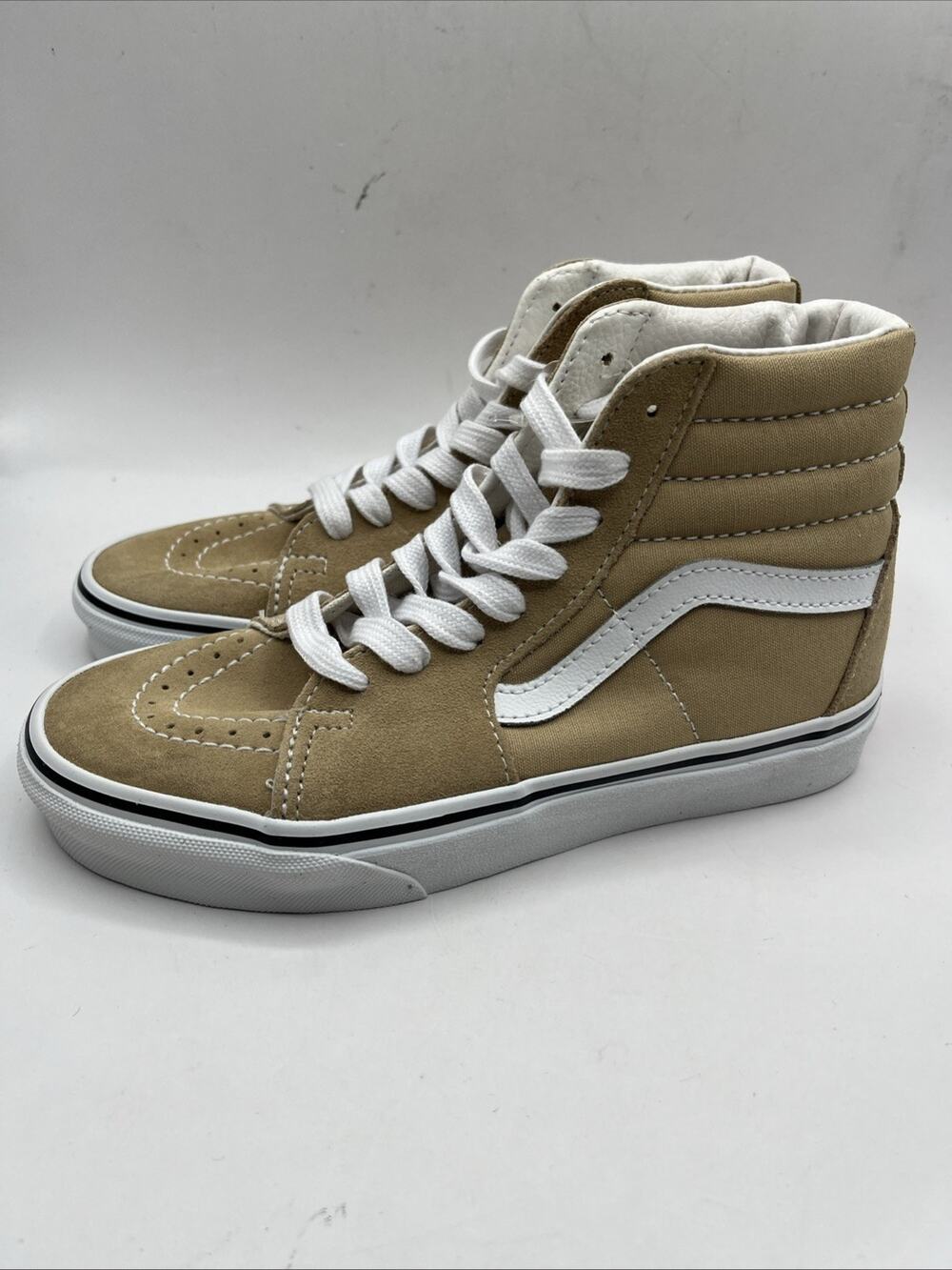 Vans SK8 Taos Taupe Brown Suede Canvas Mix High Top Unisex Sneakers Sz W 5.5 M 4